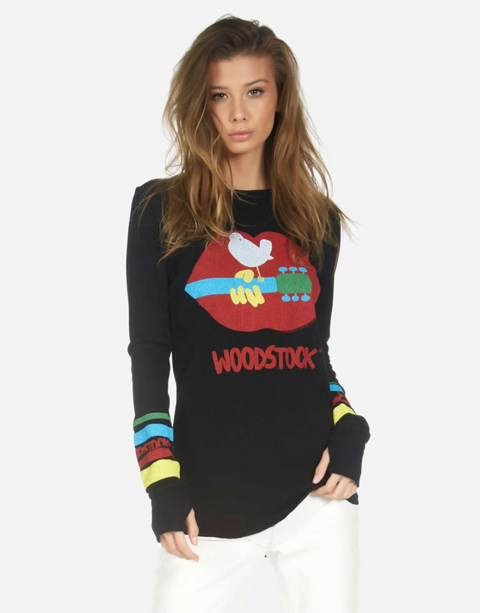 New Woodstock Lip 3 Days Of Peace Fitted Top | Mckinley By Women Long Sleeve
