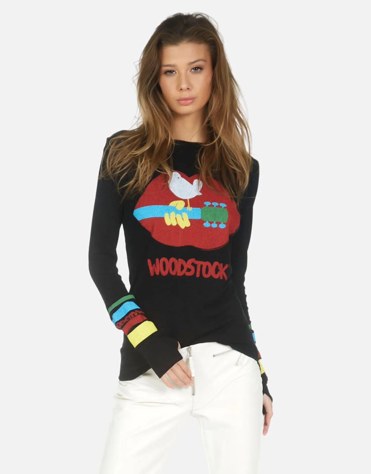 New Woodstock Lip 3 Days Of Peace Fitted Top | Mckinley By Women Long Sleeve