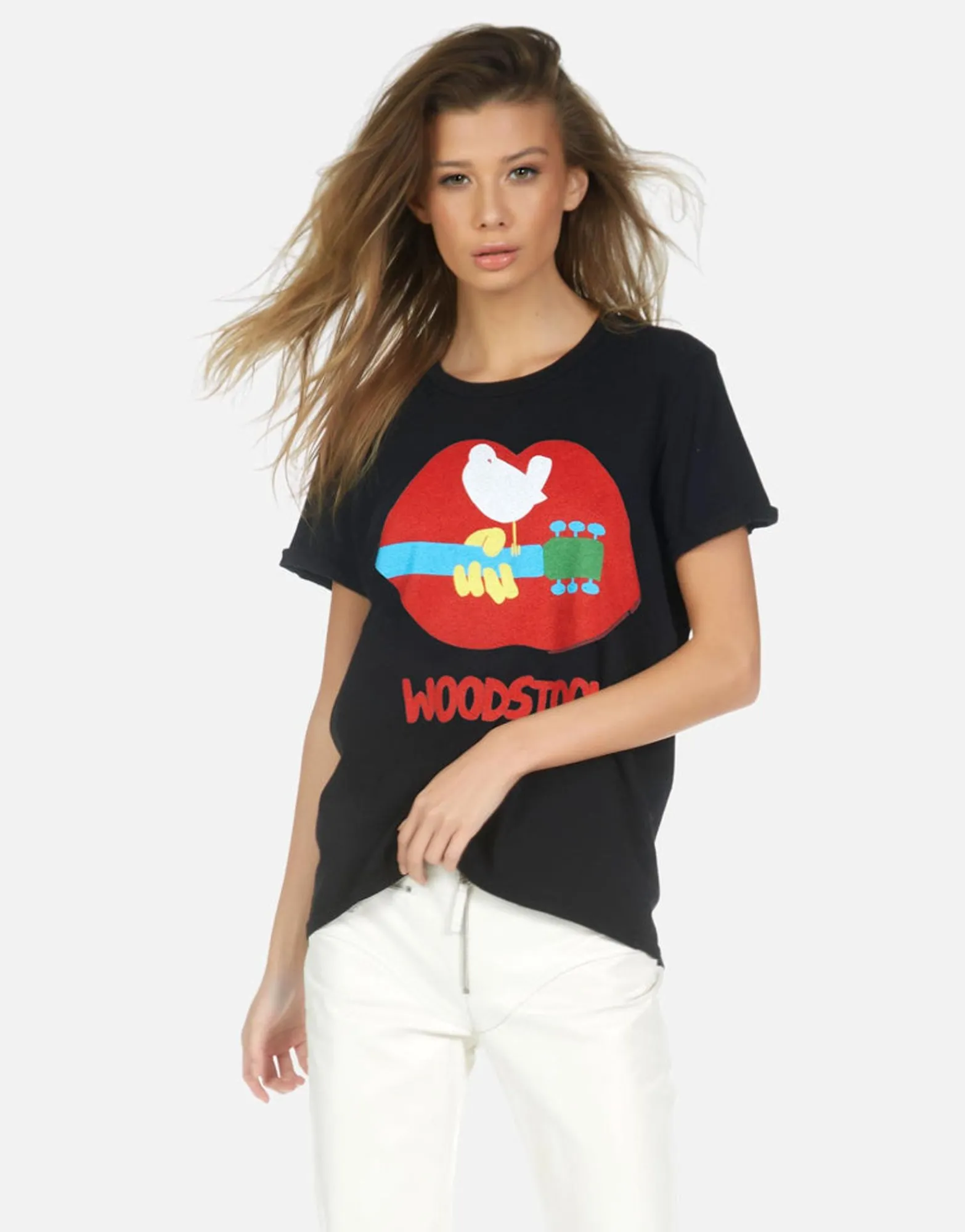Flash Sale Woodstock Lip 3 Days Of Peace Vintage Tee | Edda X By Women Short Sleeve