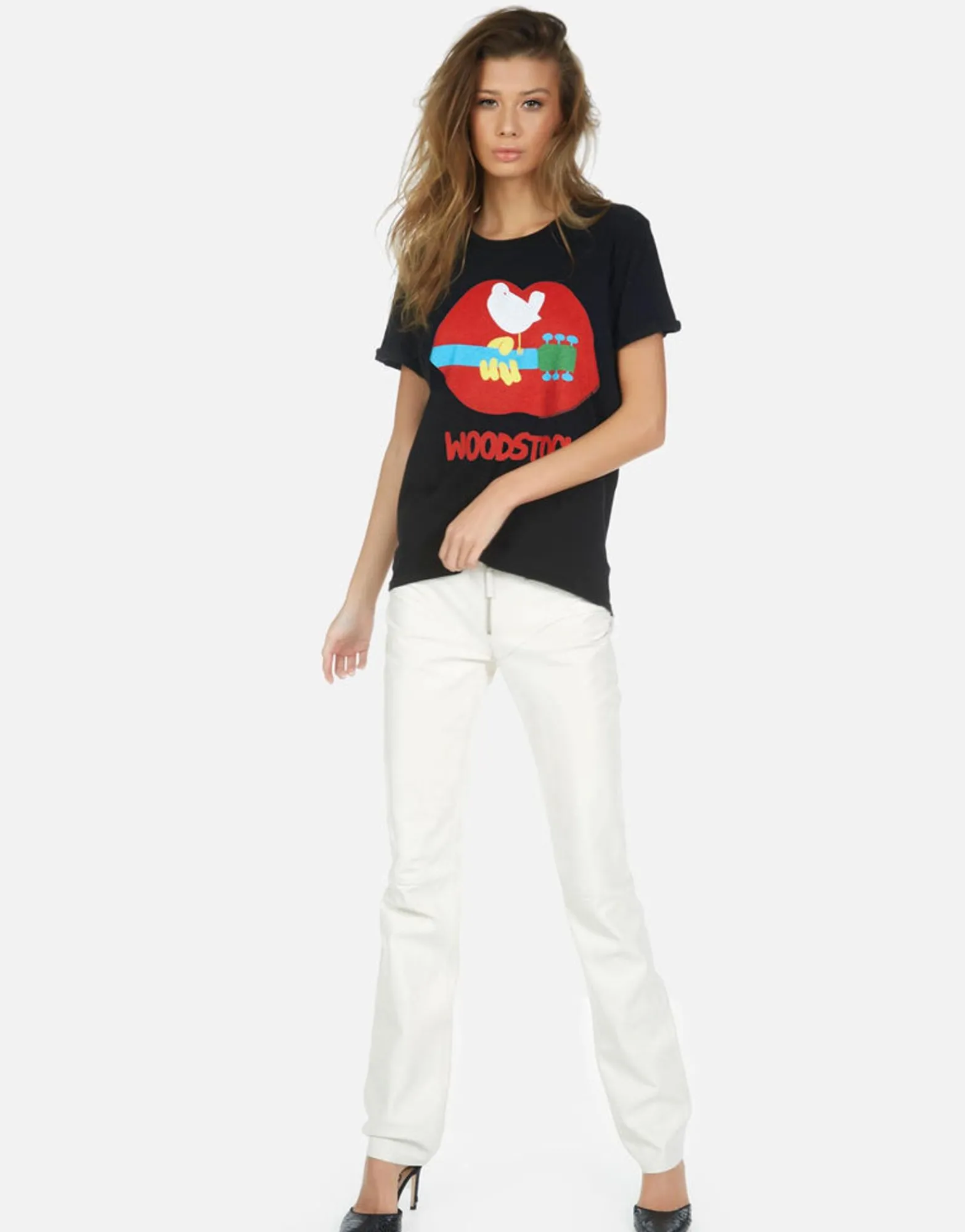 Flash Sale Woodstock Lip 3 Days Of Peace Vintage Tee | Edda X By Women Short Sleeve