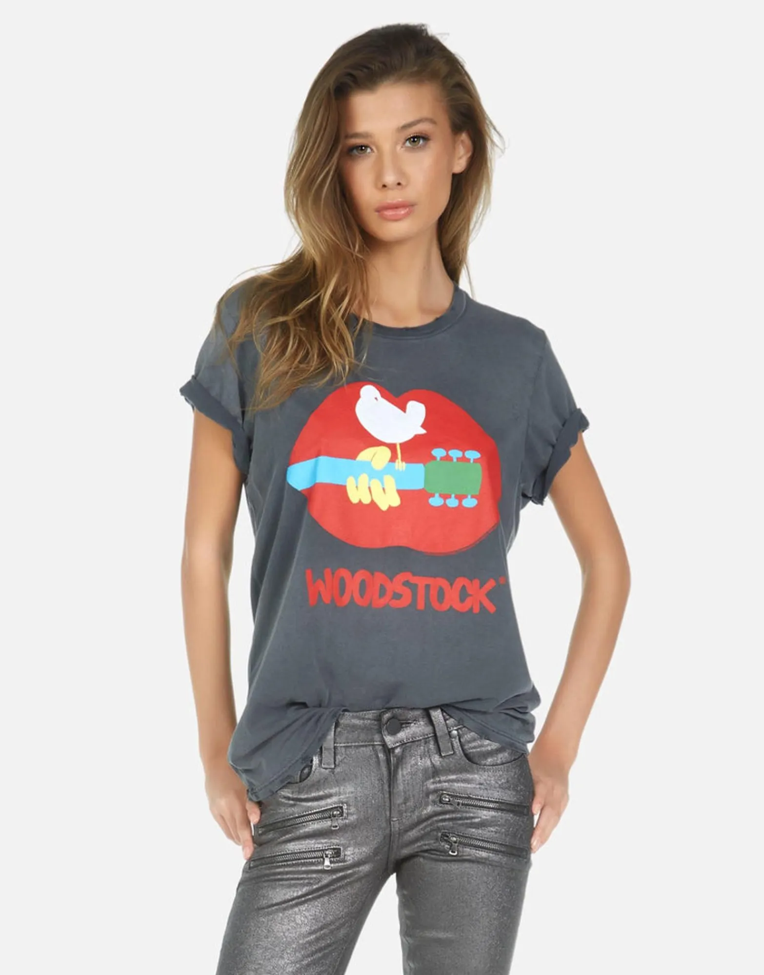 Online Woodstock Lip Boyfriend Tee | Wolf By Women Short Sleeve
