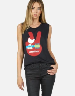 New Woodstock Peace Scoop Neck Muscle Tank | Kel By Women Tanks