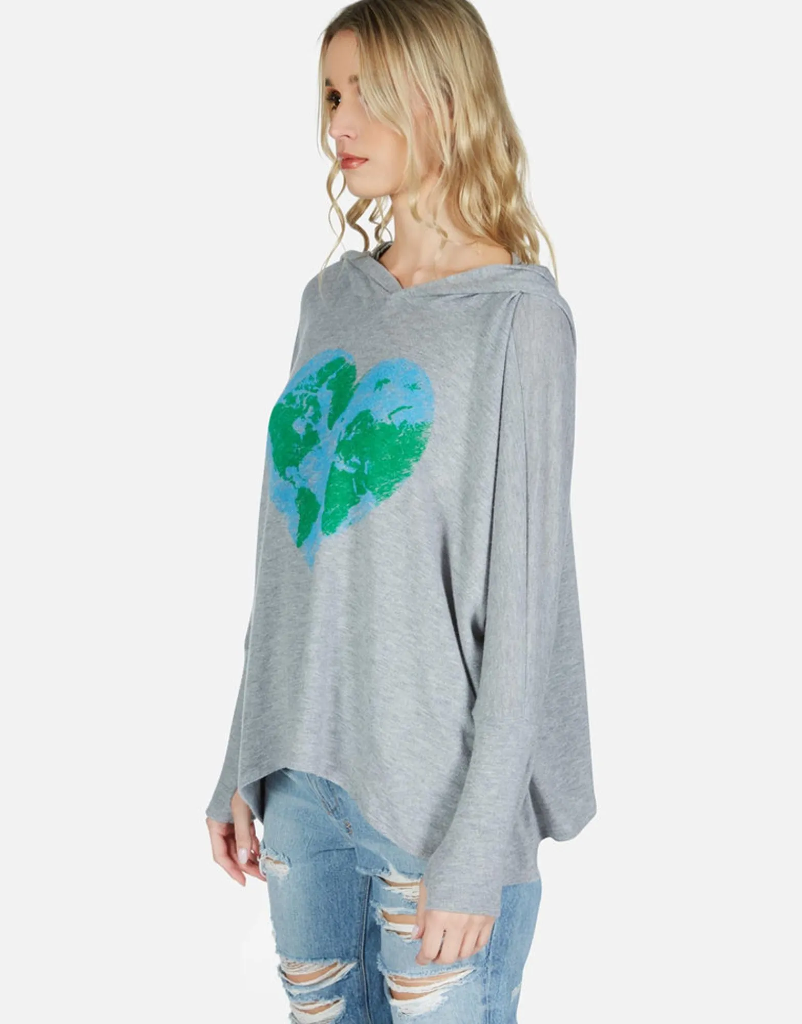Fashion World Love Oversized Pullover W/ Hood | Wilma By Women Hoodies