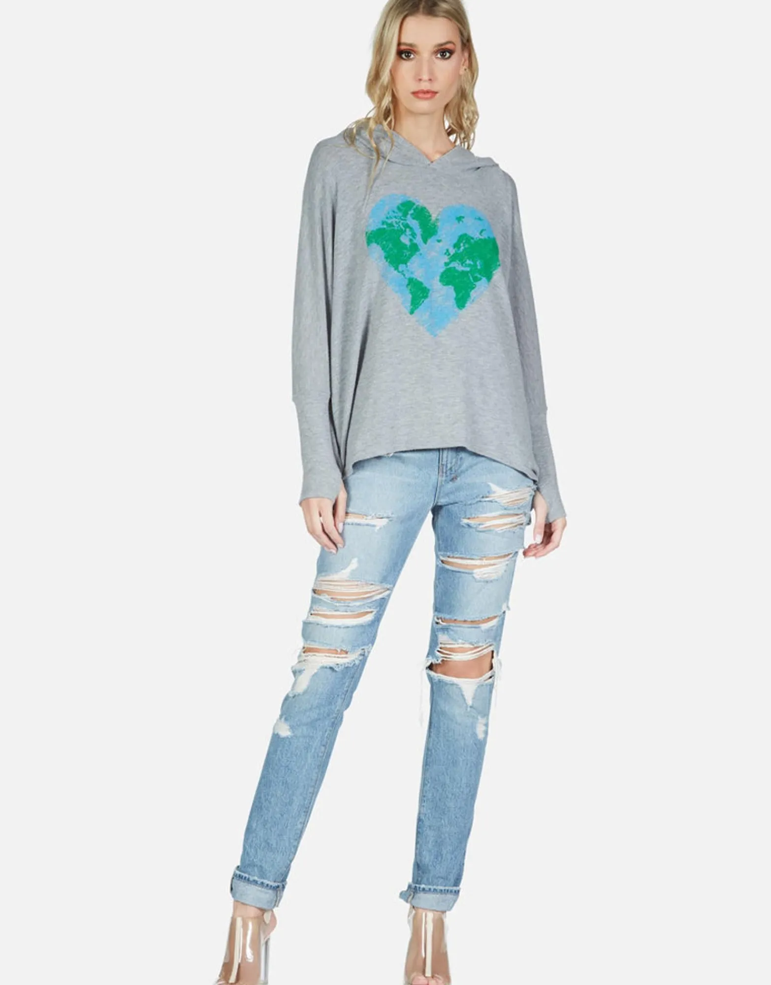 Fashion World Love Oversized Pullover W/ Hood | Wilma By Women Hoodies
