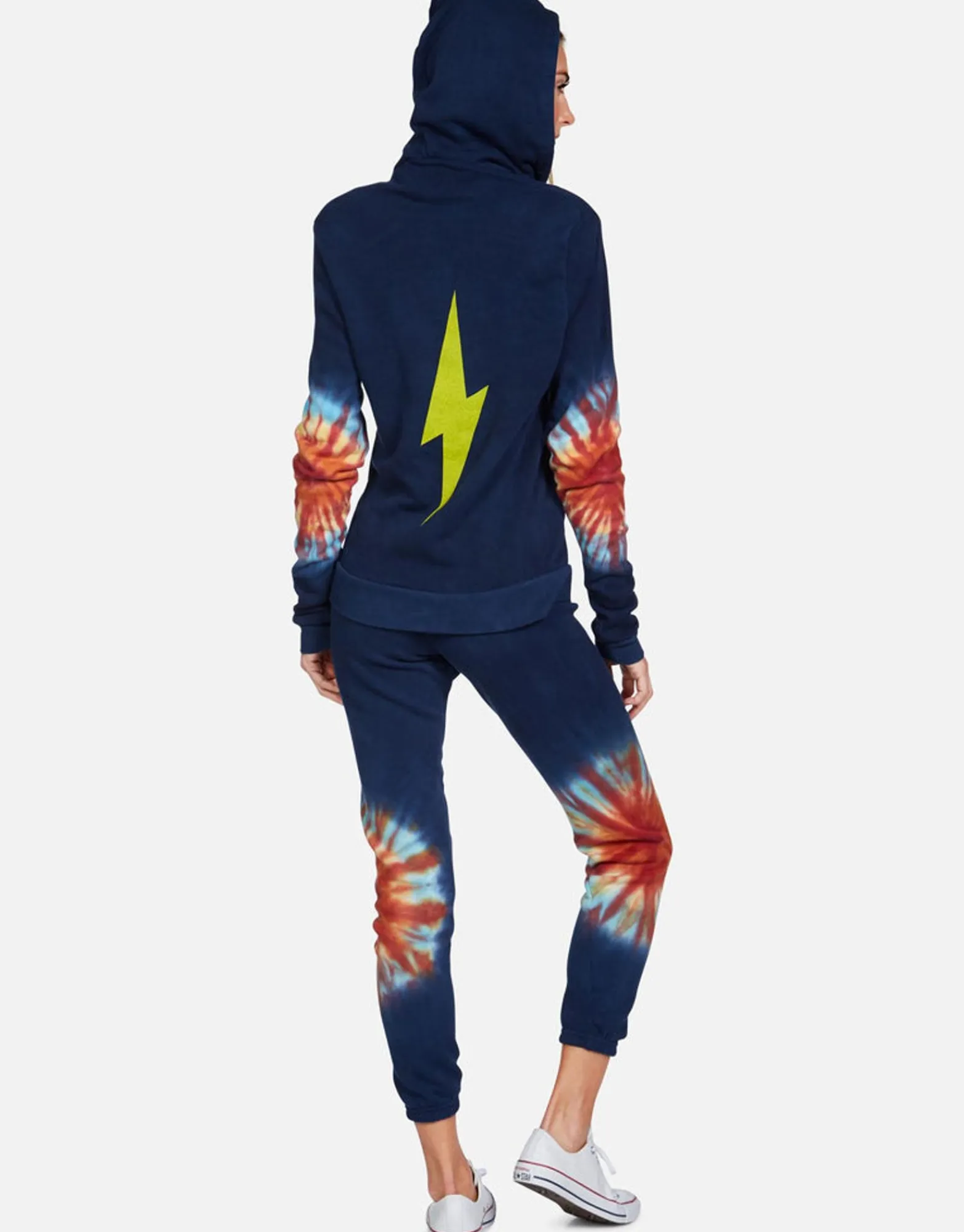 Cheap Yellow Lightning Tie Dye Zip Up Hoodie | Lennox By Women Hoodies