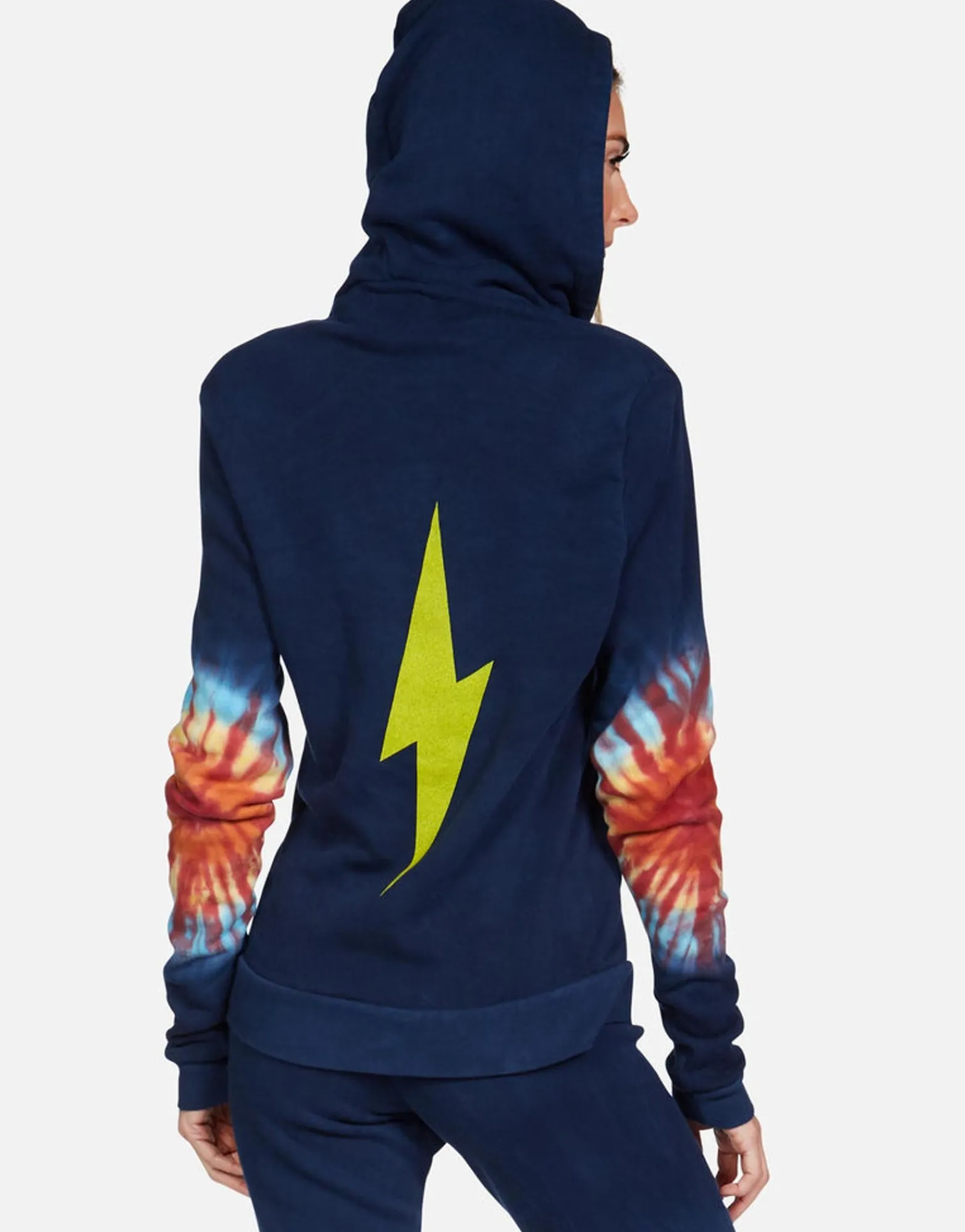 Cheap Yellow Lightning Tie Dye Zip Up Hoodie | Lennox By Women Hoodies