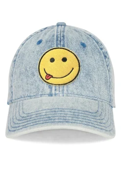 Store Yellow Smiley Patch Denim Hat In | Reina By Hats